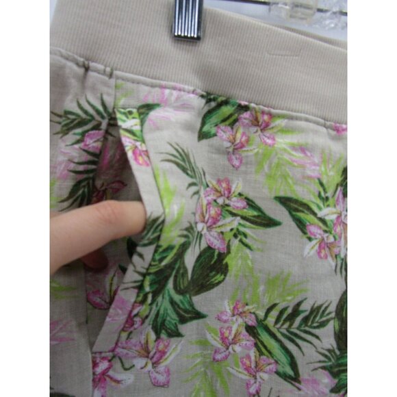 J Jill Pants Large Petites Love Linen Crop Wide Leg Floral Pull On - Picture 2 of 9